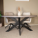 Lizzely Garden & Living Eettafel ovaal melamine 160cm Tommy grijs ovale tafel