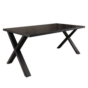Lizzely Garden & Living Eettafel melamine Reef zwart 180cm met X-poot
