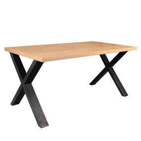 Lizzely Garden & Living Eettafel melamine Reef lichtbruin 160cm met X-poot