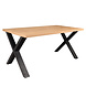 Lizzely Garden & Living Eettafel melamine Reef lichtbruin 160cm met X-poot langwerpige tafel Lizzely Garden & Living Eettafel melamine Reef lichtbruin 160cm met X-poot langwerpige tafel