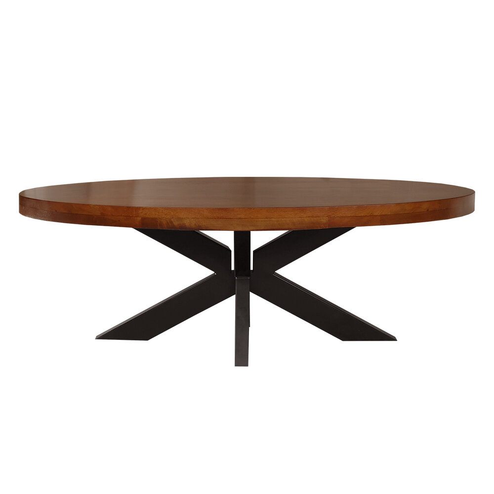 Salontafel ovaal mangohout 130cm Jimmy bruin Salontafel ovaal mangohout 130cm Jimmy bruin