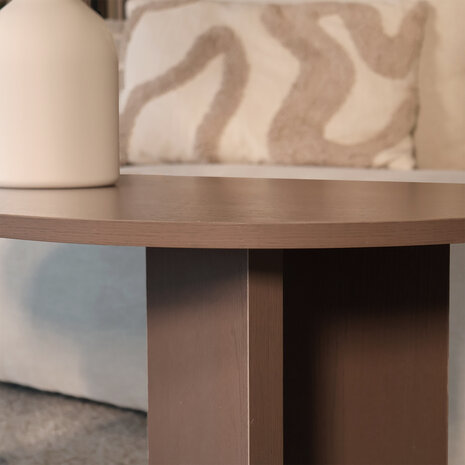 Lizzely Garden & Living Salontafel Japandi ovaal walnoot melamine 120cm Hano Lizzely Garden & Living Salontafel Japandi ovaal walnoot melamine 120cm Hano