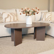 Lizzely Garden & Living Salontafel Japandi ovaal walnoot melamine 120cm Hano Lizzely Garden & Living Salontafel Japandi ovaal walnoot melamine 120cm Hano