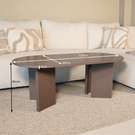 Lizzely Garden & Living Salontafel Japandi ovaal walnoot melamine 120cm Hano Lizzely Garden & Living Salontafel Japandi ovaal walnoot melamine 120cm Hano