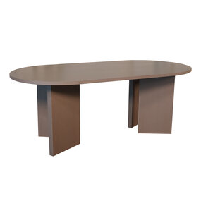 Lizzely Garden & Living Salontafel Japandi ovaal walnoot melamine 120cm Hano Lizzely Garden & Living Salontafel Japandi ovaal walnoot melamine 120cm Hano