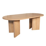 Lizzely Garden & Living Salontafel Japandi ovaal lichtbruin melamine 120cm Hano
