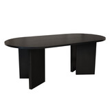 Lizzely Garden & Living Salontafel Japandi ovaal zwart melamine 120cm Hano