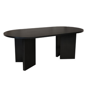Lizzely Garden & Living Salontafel Japandi ovaal zwart melamine 120cm Hano Lizzely Garden & Living Salontafel Japandi ovaal zwart melamine 120cm Hano
