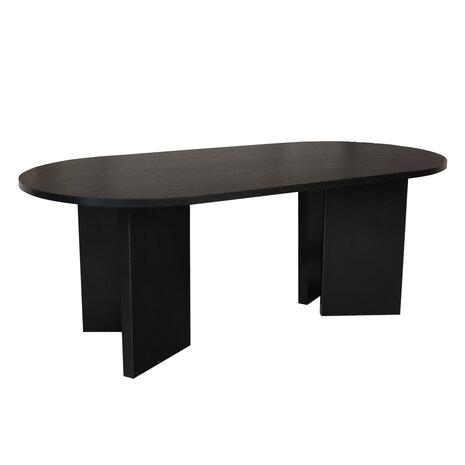 Lizzely Garden & Living Salontafel Japandi ovaal zwart melamine 120cm Hano Lizzely Garden & Living Salontafel Japandi ovaal zwart melamine 120cm Hano
