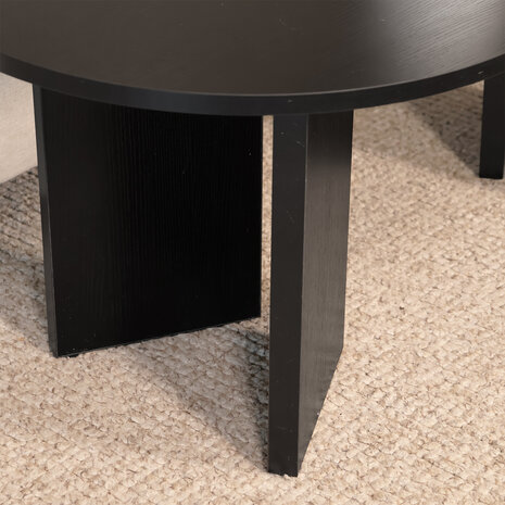 Lizzely Garden & Living Salontafel Japandi ovaal zwart melamine 120cm Hano Lizzely Garden & Living Salontafel Japandi ovaal zwart melamine 120cm Hano