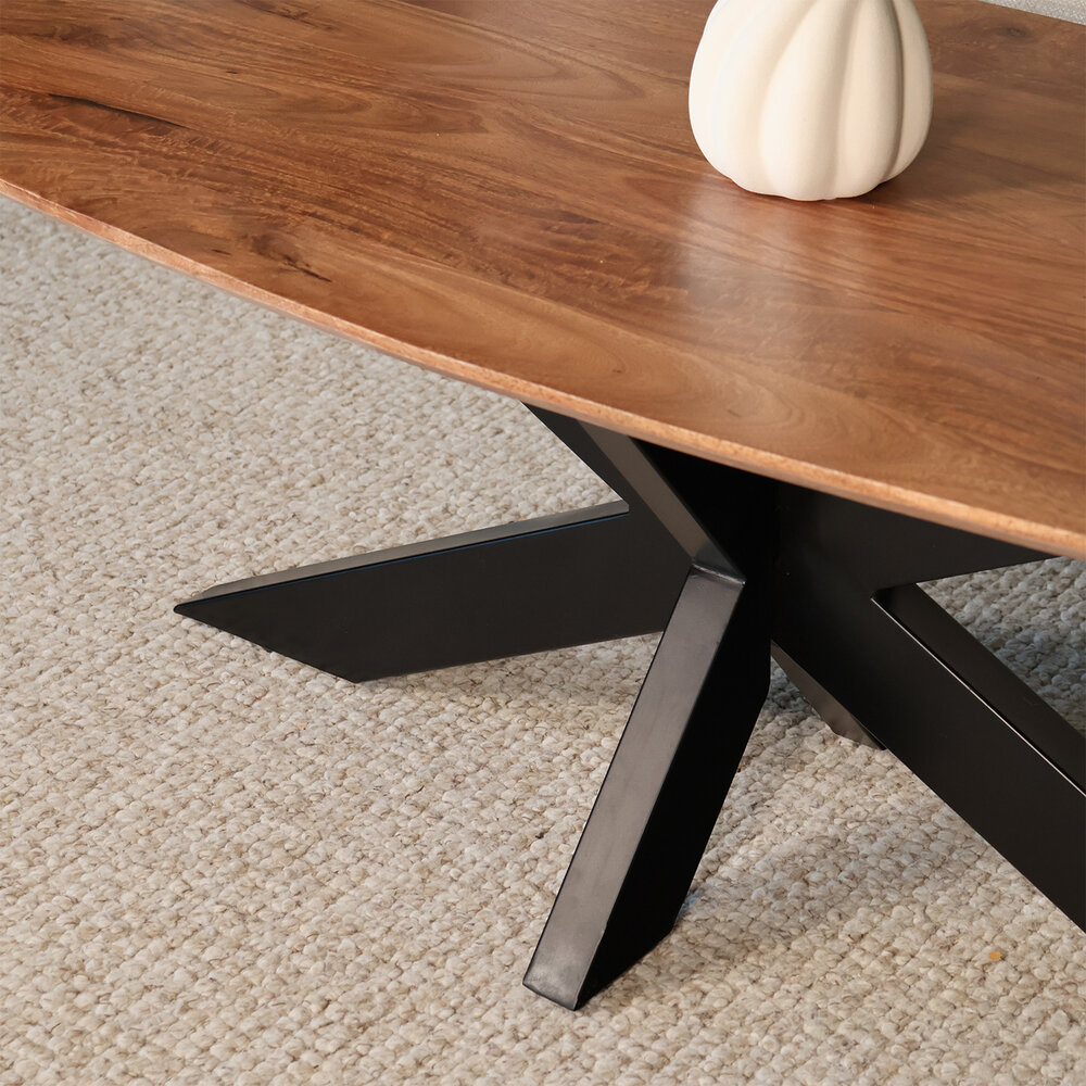 Salontafel deens ovaal mangohout 120cm Livy zwart Salontafel deens ovaal mangohout 120cm Livy zwart