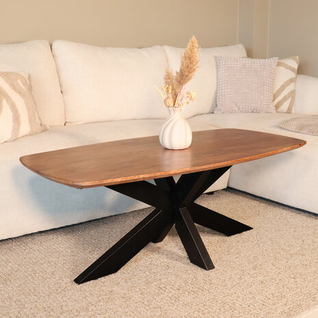 Lizzely Garden & Living Salontafel deens ovaal mangohout 120cm Livy zwart Lizzely Garden & Living Salontafel deens ovaal mangohout 120cm Livy zwart