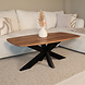 Lizzely Garden & Living Salontafel deens ovaal mangohout 120cm Livy walnoot