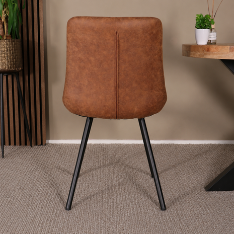 Lizzely Garden & Living Eetkamerstoel Susta cognac microvezel eetstoel Lizzely Garden & Living Eetkamerstoel Susta cognac microvezel eetstoel