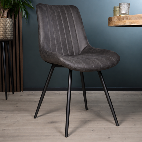 Lizzely Garden & Living Eetkamerstoel Susta grijs microvezel eetstoel Lizzely Garden & Living Eetkamerstoel Susta grijs microvezel eetstoel