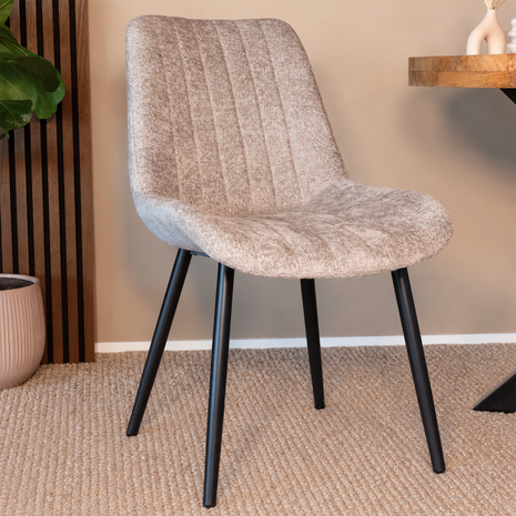 Lizzely Garden & Living Eetkamerstoel Susta grijs chenille eetstoel Lizzely Garden & Living Eetkamerstoel Susta grijs chenille eetstoel