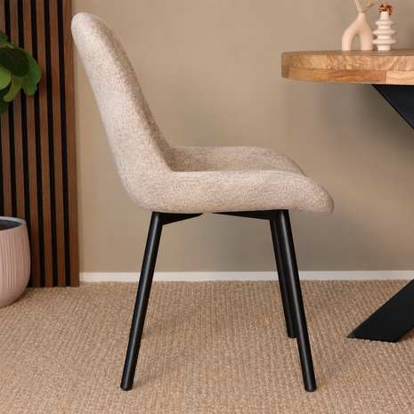 Lizzely Garden & Living Eetkamerstoel Susta grijs chenille eetstoel Lizzely Garden & Living Eetkamerstoel Susta grijs chenille eetstoel