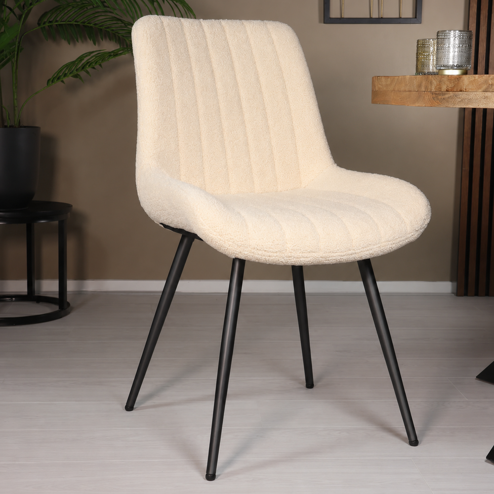Eetkamerstoel Susta beige teddy eetstoel Eetkamerstoel Susta beige teddy eetstoel