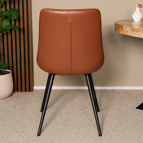 Lizzely Garden & Living Eetkamerstoel Susta PU cognac kunstleder eetstoel