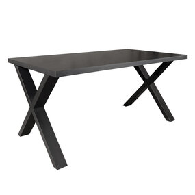 Lizzely Garden & Living Eettafel melamine Reef zwart 200cm met X-poot