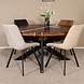 Lizzely Garden & Living Eettafel rond mangohout 150cm Jones bruin ronde industriële tafel duurzaam mango eetkamertafel