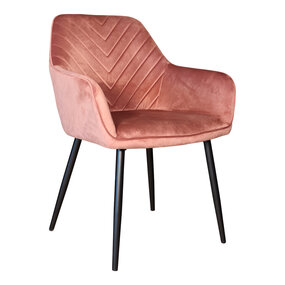Lizzely Garden & Living Eetkamerstoel met armleuning Darcio roze velvet eetstoel Lizzely Garden & Living Eetkamerstoel met armleuning Darcio roze velvet eetstoel