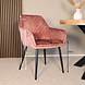 Lizzely Garden & Living Eetkamerstoel met armleuning Darcio roze velvet eetstoel