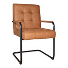 Eetkamerstoel met armleuning Indy cognac microvezel eetstoel Eetkamerstoel met armleuning Indy cognac microvezel eetstoel