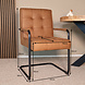 Lizzely Garden & Living Eetkamerstoel met armleuning Indy cognac microvezel eetstoel