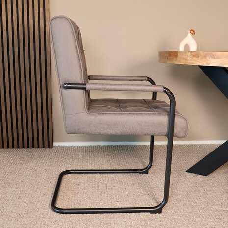 Lizzely Garden & Living Eetkamerstoel met armleuning Indy antraciet microvezel eetstoel Lizzely Garden & Living Eetkamerstoel met armleuning Indy antraciet microvezel eetstoel