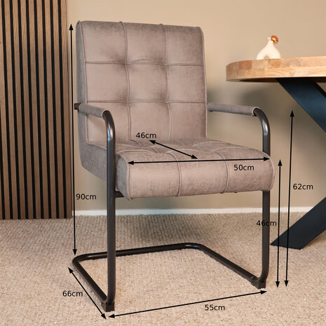 Lizzely Garden & Living Eetkamerstoel met armleuning Indy antraciet microvezel eetstoel Lizzely Garden & Living Eetkamerstoel met armleuning Indy antraciet microvezel eetstoel