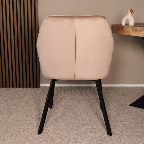 Lizzely Garden & Living Eetkamerstoel met armleuning Yurgan velvet champagne eetstoel Lizzely Garden & Living Eetkamerstoel met armleuning Yurgan velvet champagne eetstoel