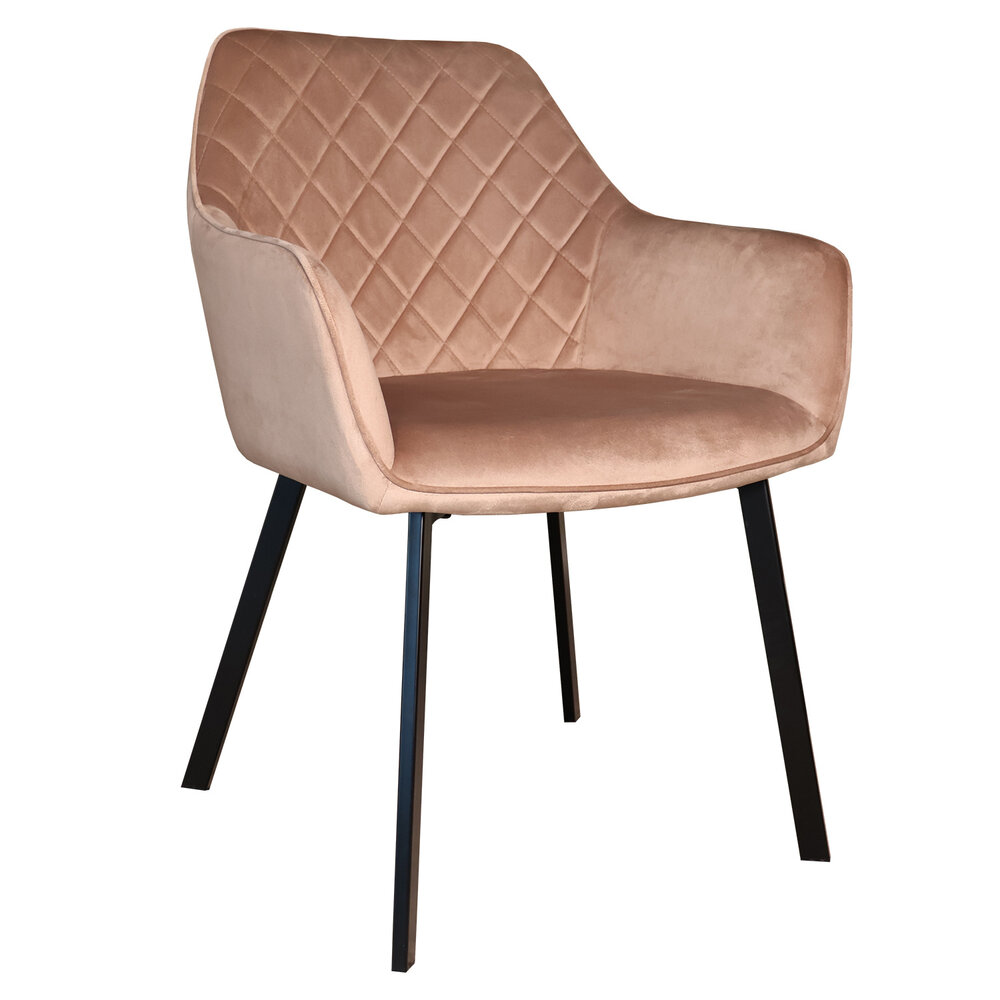 Eetkamerstoel met armleuning Yurgan velvet champagne eetstoel Eetkamerstoel met armleuning Yurgan velvet champagne eetstoel