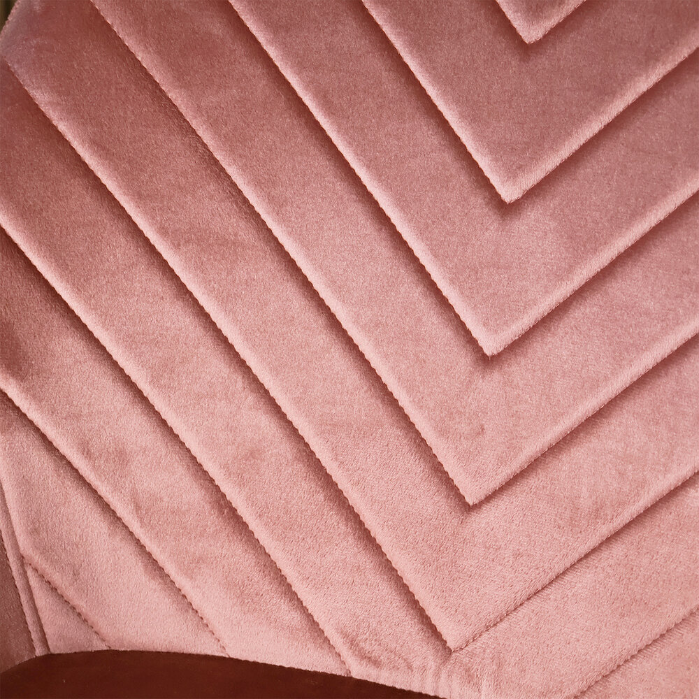 Eetkamerstoel met armleuning Darcio roze velvet eetstoel