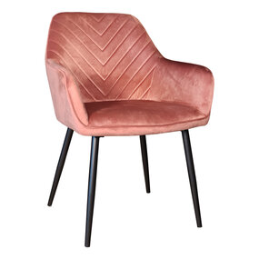 Lizzely Garden & Living Eetkamerstoel met armleuning Darcio roze velvet eetstoel Lizzely Garden & Living Eetkamerstoel met armleuning Darcio roze velvet eetstoel