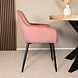 Lizzely Garden & Living Eetkamerstoel met armleuning Darcio roze velvet eetstoel