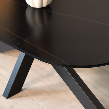 Lizzely Garden & Living Salontafel deens ovaal 120cm Elif marmerlook zwart Lizzely Garden & Living Salontafel deens ovaal 120cm Elif marmerlook zwart