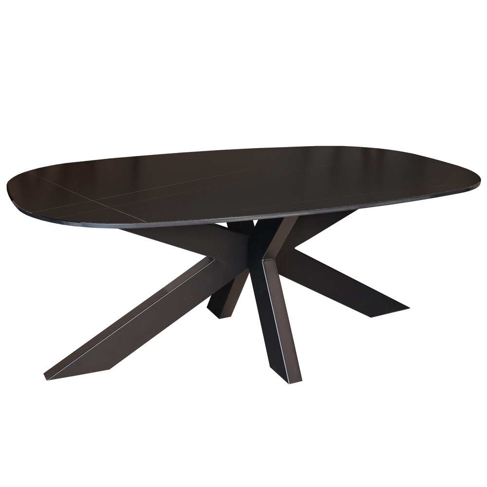 Salontafel deens ovaal 120cm Elif marmerlook zwart Salontafel deens ovaal 120cm Elif marmerlook zwart
