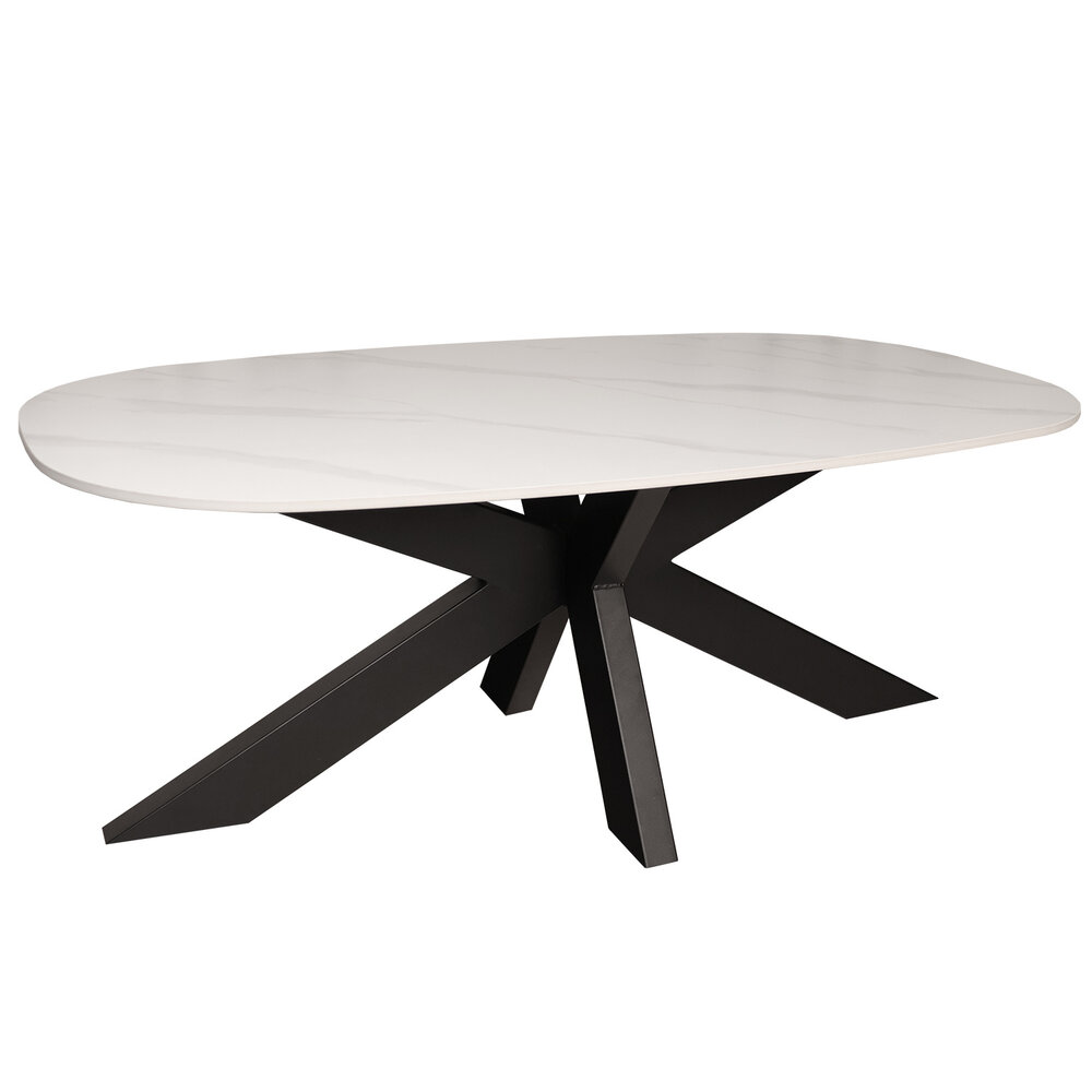 Salontafel deens ovaal 120cm Elif marmerlook wit Salontafel deens ovaal 120cm Elif marmerlook wit