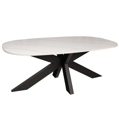 Lizzely Garden & Living Salontafel deens ovaal 120cm Elif marmerlook wit Lizzely Garden & Living Salontafel deens ovaal 120cm Elif marmerlook wit
