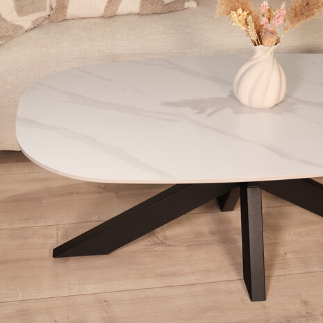 Lizzely Garden & Living Salontafel deens ovaal 120cm Elif marmerlook wit Lizzely Garden & Living Salontafel deens ovaal 120cm Elif marmerlook wit