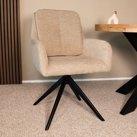 Lizzely Garden & Living Eetkamerstoel draaibaar Lieve taupe draaibare eetstoel Lizzely Garden & Living Eetkamerstoel draaibaar Lieve taupe draaibare eetstoel