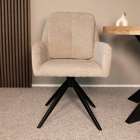 Lizzely Garden & Living Eetkamerstoel draaibaar Lieve taupe draaibare eetstoel Lizzely Garden & Living Eetkamerstoel draaibaar Lieve taupe draaibare eetstoel