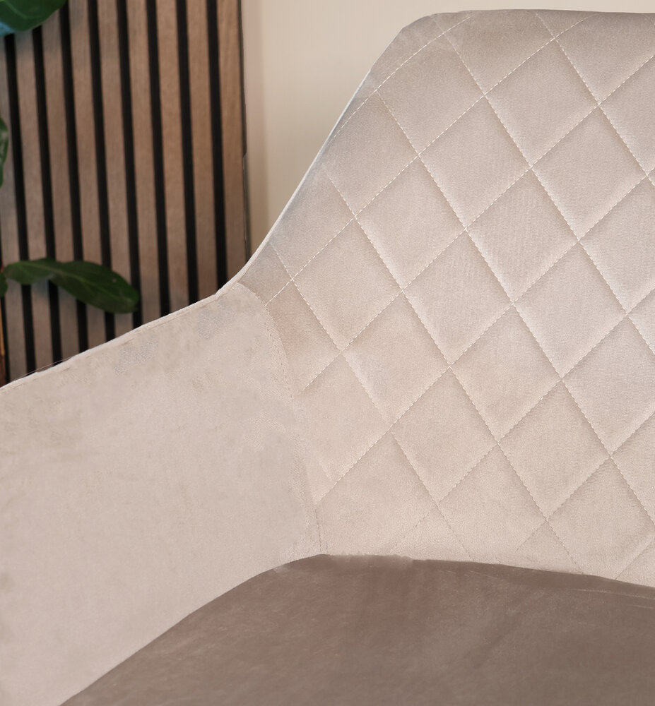 Eetkamerstoel met armleuning Yurgan velvet taupe Eetkamerstoel met armleuning Yurgan velvet taupe