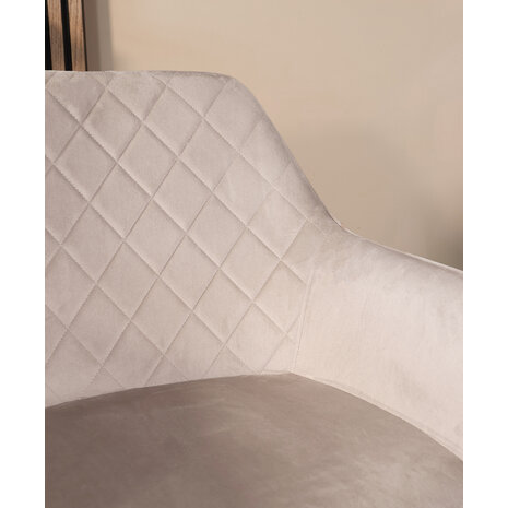 Lizzely Garden & Living Eetkamerstoel met armleuning Yurgan velvet taupe Lizzely Garden & Living Eetkamerstoel met armleuning Yurgan velvet taupe