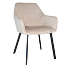 Eetkamerstoel met armleuning Yurgan velvet taupe Eetkamerstoel met armleuning Yurgan velvet taupe