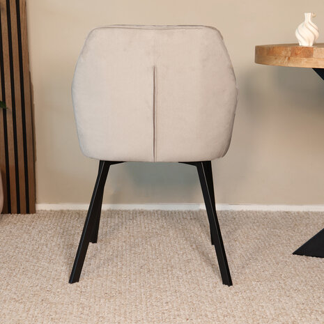 Lizzely Garden & Living Eetkamerstoel met armleuning Yurgan velvet taupe Lizzely Garden & Living Eetkamerstoel met armleuning Yurgan velvet taupe