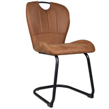 Lizzely Garden & Living Eetkamerstoel Yara met handgreep cognac microvezel eetstoel industrieel