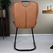 Lizzely Garden & Living Eetkamerstoel Yara met handgreep cognac microvezel eetstoel industrieel Lizzely Garden & Living Eetkamerstoel Yara met handgreep cognac microvezel eetstoel industrieel