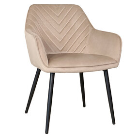 Lizzely Garden & Living Eetkamerstoel met armleuning Darcio lichtbruin velvet eetstoel Lizzely Garden & Living Eetkamerstoel met armleuning Darcio lichtbruin velvet eetstoel